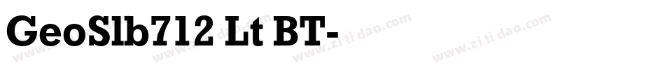 GeoSlb712 Lt BT字体转换